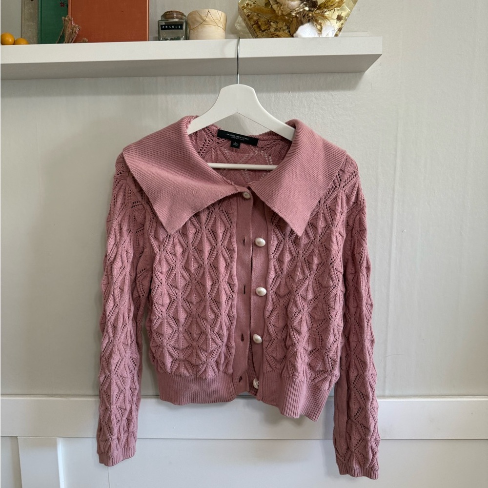 Marc New York Mauve Button-Up Cardigan